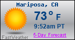 Weather Forecast for Mariposa, CA