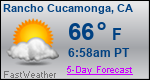 Weather Forecast for Rancho Cucamonga, CA