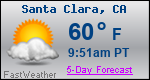 Weather Forecast for Santa Clara, CA