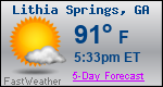Weather Forecast for Lithia Springs, GA