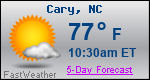 Weather Forecast for Cary, NC
