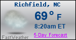 Weather Forecast for Richfield, NC