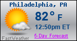 Weather Forecast for Philadelphia, PA