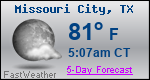 Weather Forecast for Missouri City, TX
