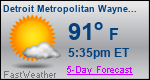 Weather Forecast for Detroit Metropolitan Wayne County Airport, MI