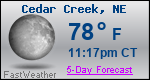 Weather Forecast for Cedar Creek, NE