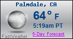 Weather Forecast for Palmdale, CA
