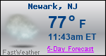 Weather Forecast for Newark, NJ