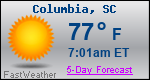 Weather Forecast for Columbia, SC