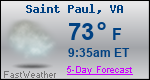 Weather Forecast for Saint Paul, VA