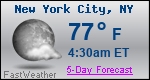 Weather Forecast for New York, NY