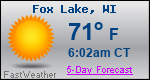 Weather Forecast for Fox Lake, WI