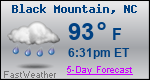Weather Forecast for Black Mountain, NC