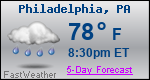 Weather Forecast for Philadelphia, PA