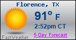 Weather Forecast for Florence, TX