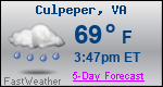 Weather Forecast for Culpeper, VA