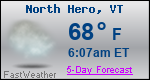 Weather Forecast for North Hero, VT