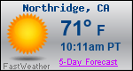 Weather Forecast for Northridge, CA