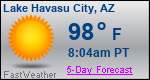 Weather Forecast for Lake Havasu City, AZ