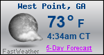 Weather Forecast for West Point, GA