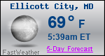 Weather Forecast for Ellicott City, MD