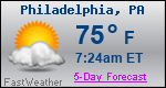 Weather Forecast for Philadelphia, PA