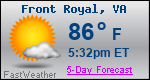 Weather Forecast for Front Royal, VA