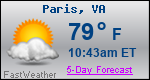 Weather Forecast for Paris, VA