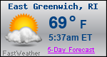 Weather Forecast for East Greenwich, RI