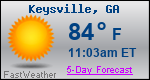 Weather Forecast for Keysville, GA