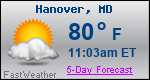 Weather Forecast for Hanover, MD