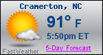 Weather Forecast for Cramerton, NC