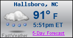 Weather Forecast for Hallsboro, NC