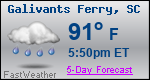 Weather Forecast for Galivants Ferry, SC