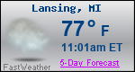 Weather Forecast for Lansing, MI