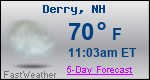 Weather Forecast for Derry, NH