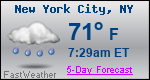 Weather Forecast for New York, NY