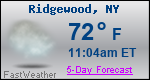 Weather Forecast for Ridgewood, NY