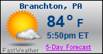 Weather Forecast for Branchton, PA