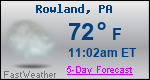 Weather Forecast for Rowland, PA