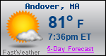 Weather Forecast for Andover, MA
