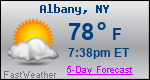 Weather Forecast for Albany, NY
