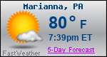 Weather Forecast for Marianna, PA