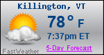 Weather Forecast for Killington, VT