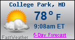 Weather Forecast for College Park, MD