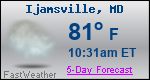 Weather Forecast for Ijamsville, MD