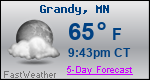 Weather Forecast for Grandy, MN