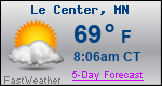 Weather Forecast for Le Center, MN