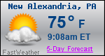 Weather Forecast for New Alexandria, PA