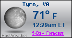 Weather Forecast for Tyro, VA